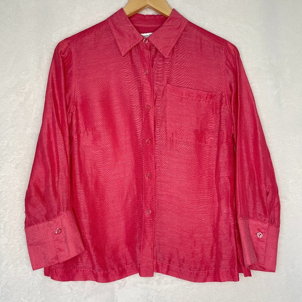 Coldwater Creek Lightweight 3/4 Sleeve Button-Up Top